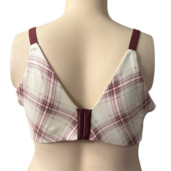 Cacique Balconette Lightly Lined Bra Size 46C in Cream and Burgundy - Picture 4 of 9